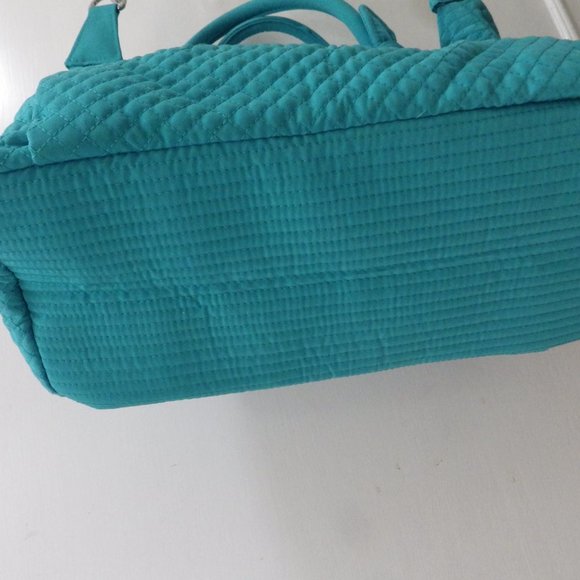 VERA BRADLEY Hadley On-the Go/Satchel Purse/ Microfiber/Shoulder Bag/ Teal Green - Picture 6 of 11